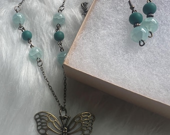 Butterfly Beaded Necklace Set