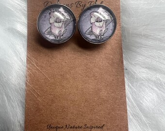 Tulip Print Clipback Earring
