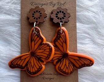 Monarch Clay Earring