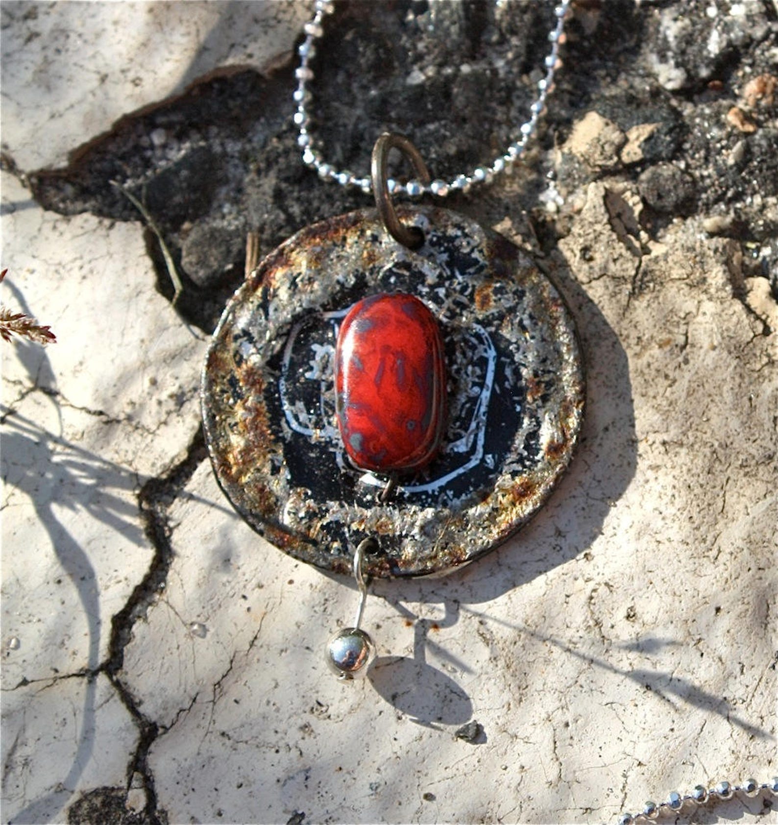 Reclaimed Found Object Metal Bottle Cap Jewelry Necklace-upcycled Found ...