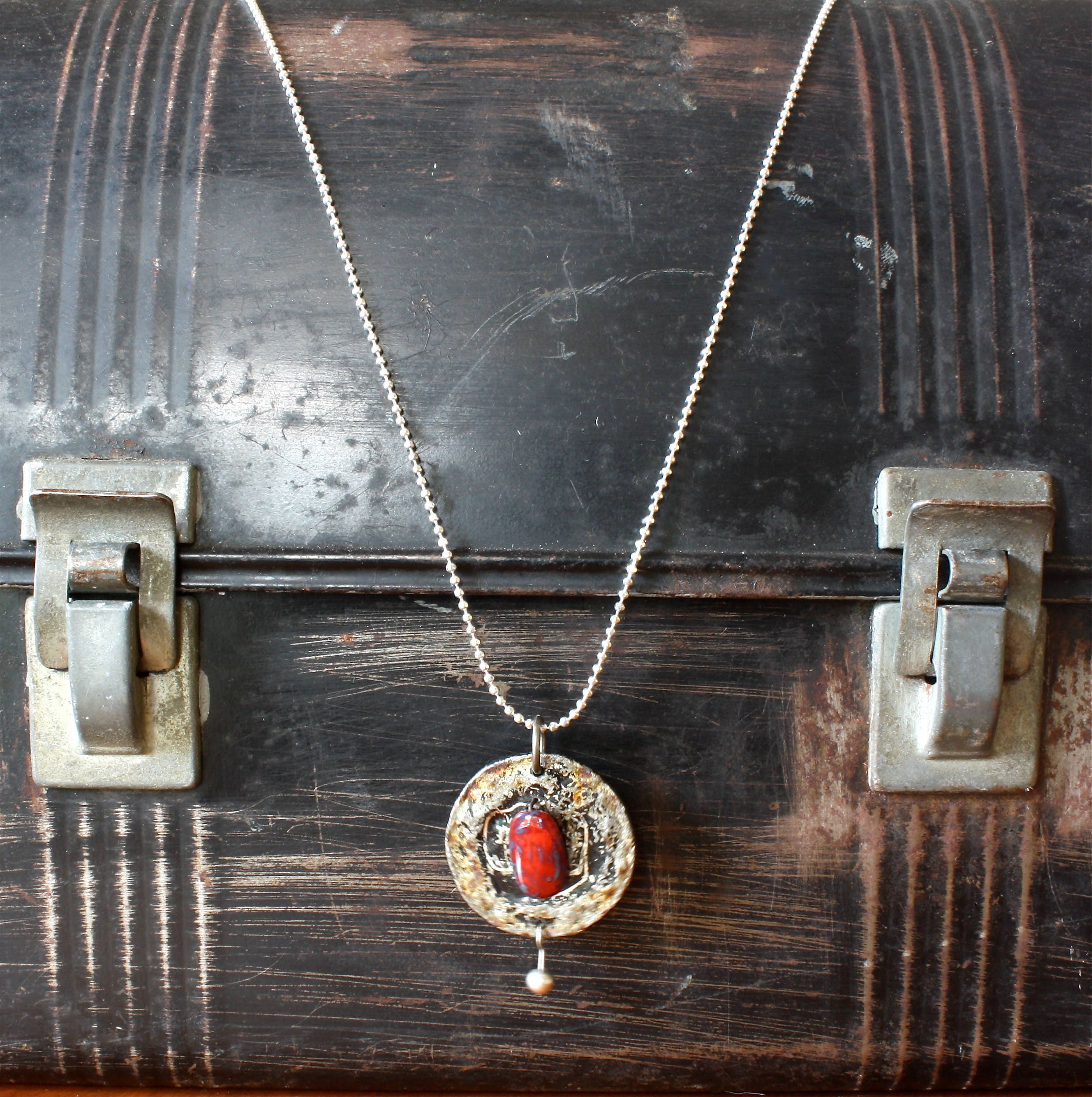 Reclaimed Found Object Metal Bottle Cap Jewelry Necklace-upcycled Found ...