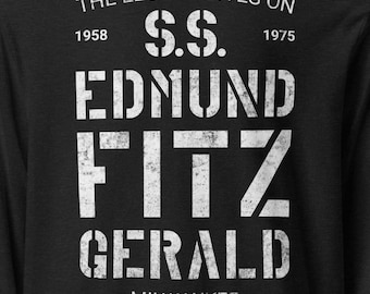 Edmund Fitzgerald Bella + Canvas Kapuzen Langarm T-Shirt