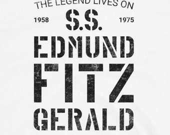 S.S. Edmund Fitzgerald Softstyle Gildan Short-Sleeve Unisex T-Shirt with Black Lettering