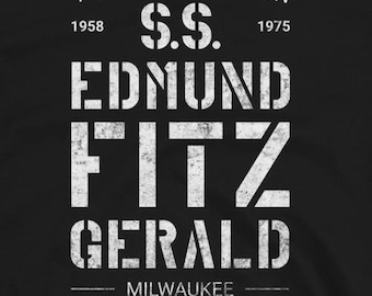 S.S. Edmund Fitzgerald Softstyle Gildan Kurzarm Unisex T-Shirt mit weißer Beschriftung
