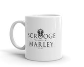 Scrooge Marley Sign Mug. Inspired by Charles Dickens 39 , A Christmas Carol featuring a Lion Head Door Knocker and Gothic Style Typography.