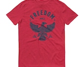 Freedom Eagle MMXX 2020 Anvil Short-Sleeve Unisex T-Shirt Heather Red and Heather Grey