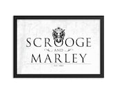 Scrooge Marley Christmas Carol Lion Head Door Knocker Wall Art Poster Print. Available Framed and Unframed.