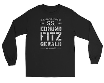 S.S. Edmund Fitzgerald Long Sleeve T-Shirt, Great Lakes Maritime Legend