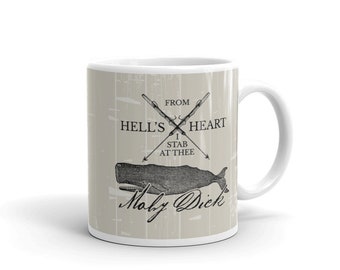 Moby Dick From Hell's Heart Herman Melville Quote Mug