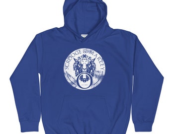Scrooge & Marley Lion Head Door Knocker Kids Hoodie inspired by Charles Dickens&#39; A Christmas Carol