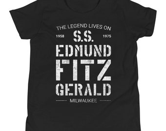 Edmund Fitzgerald Kids T-Shirt | Great Lakes Shipwreck Legend Graphic Tee