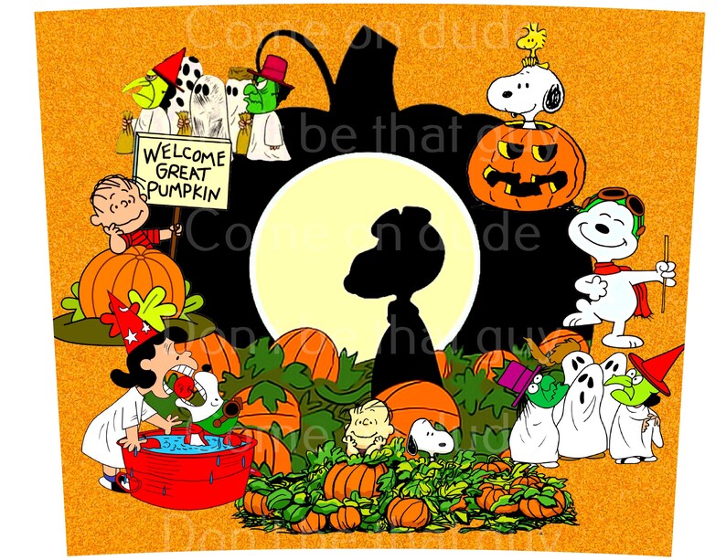 Charlie Brown Halloween PNG & JPG Digital Download for 20oz Etsy