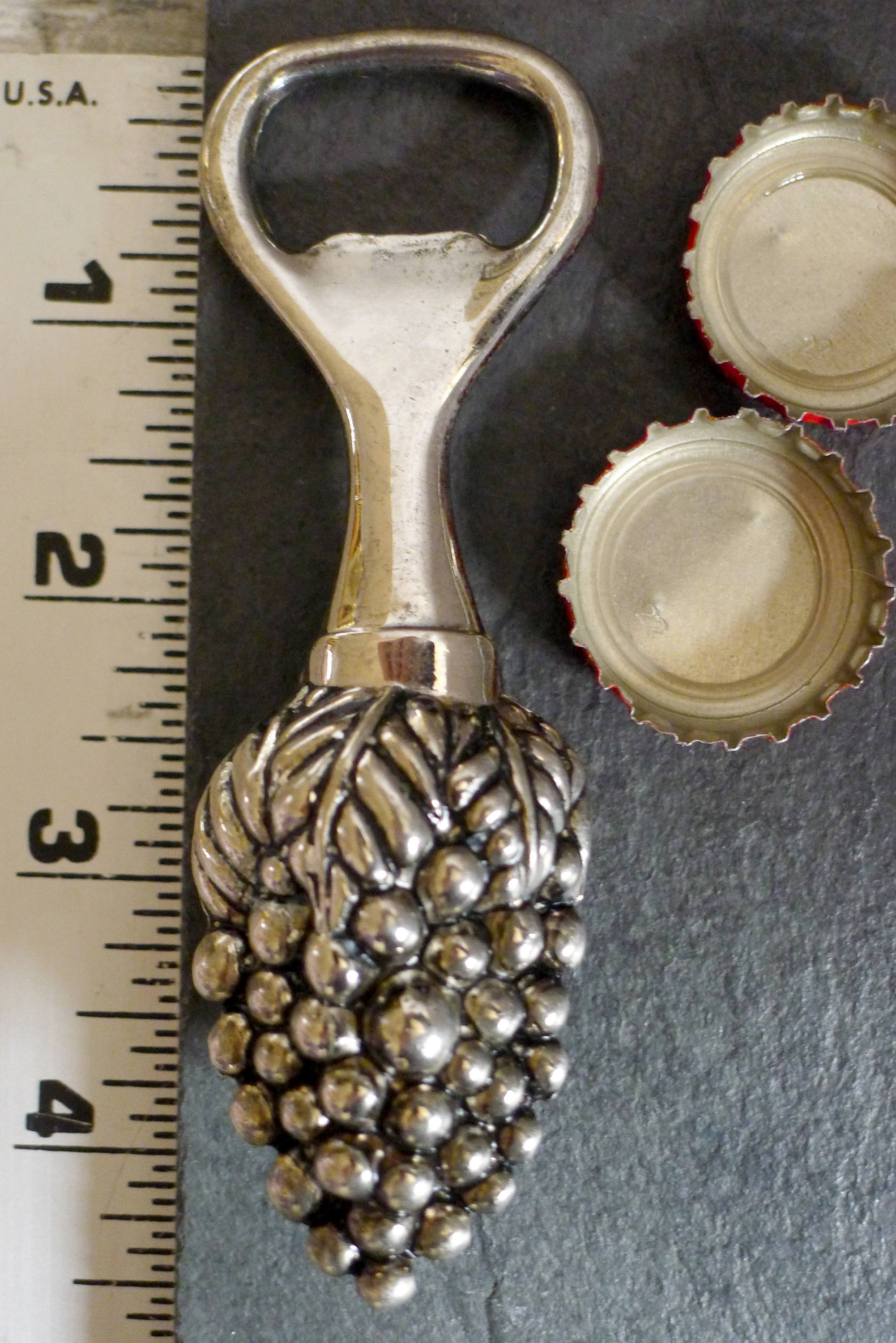 Vintage Grape Bunch Bottle Opener Heavy Rare Figural Barware