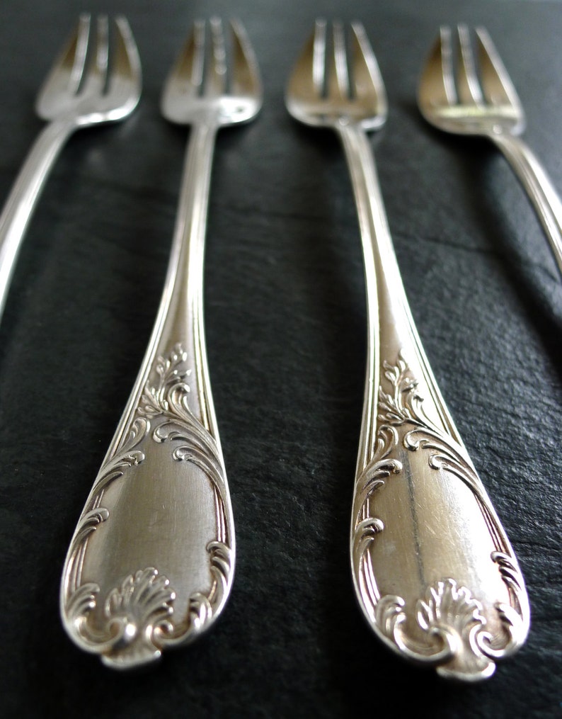 Christofle Sterling Silver Oyster Forks MARLY Pattern Rare Etsy