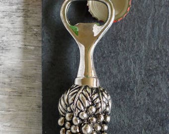 Vintage Grape Bunch Bottle Opener Heavy Rare Figural Barware