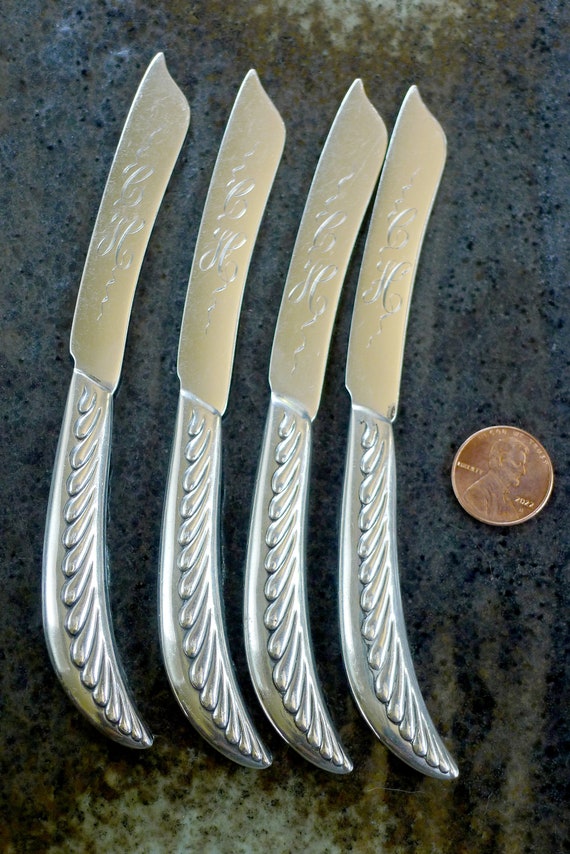 Rare Tiffany & Co Sterling Corn Butter Knives Set of 4 Antique