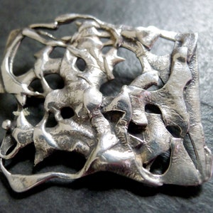 Mid Century Abstract Brutalist Sterling Pin/Brooch Large Vintage Jewelry Rare Unique Style
