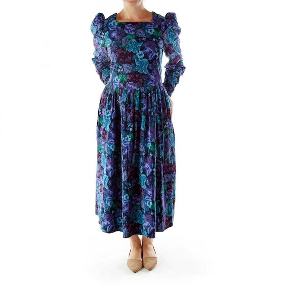 Laura Ashley Dark Floral Prairie Dress
