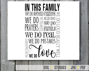 In This Family  - Instant Download File - svg / jpg / Studio3 / PDF