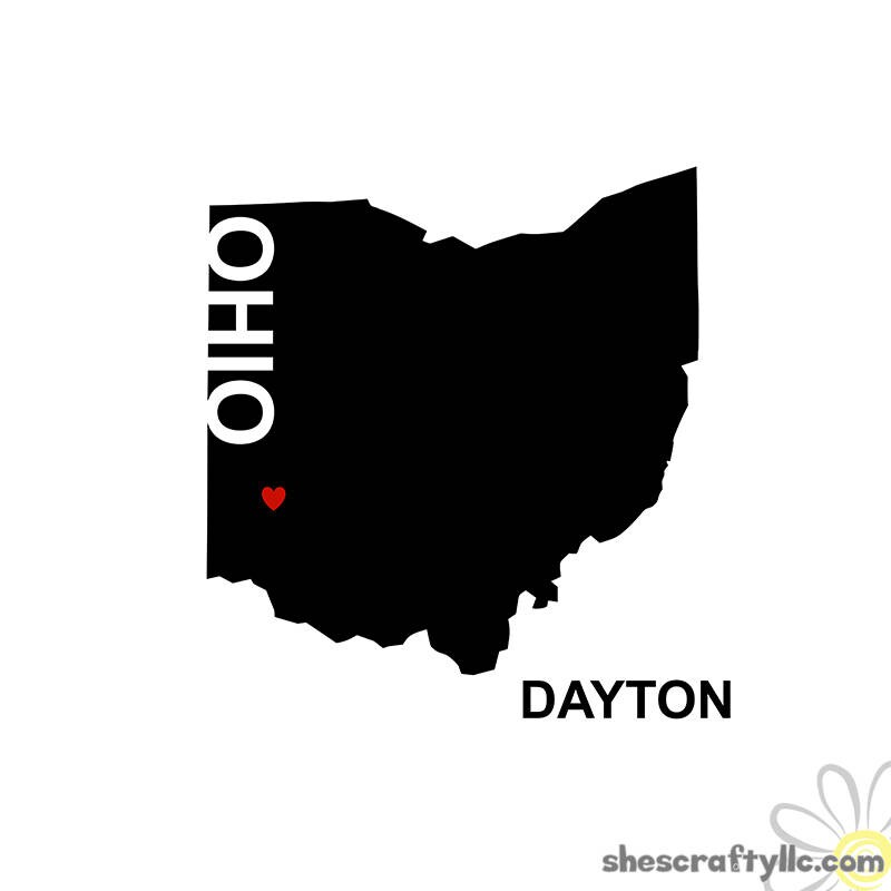 Download Dayton Ohio State Silhouette with Heart and word Dayton | Etsy