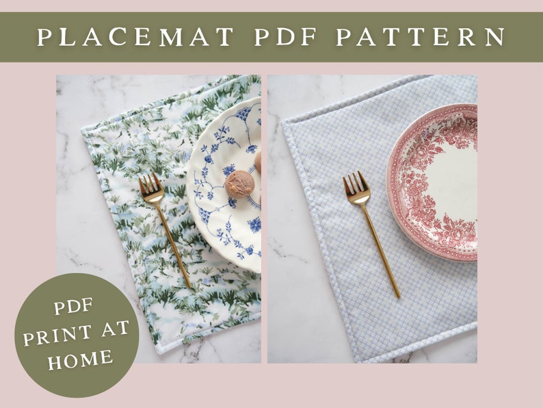 Reversible Placemat PDF Sewing Pattern image 1