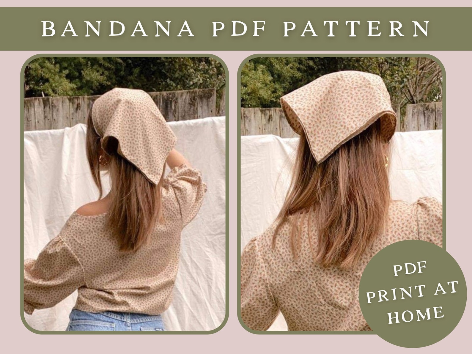 Bandana PDF Sewing Pattern - Etsy