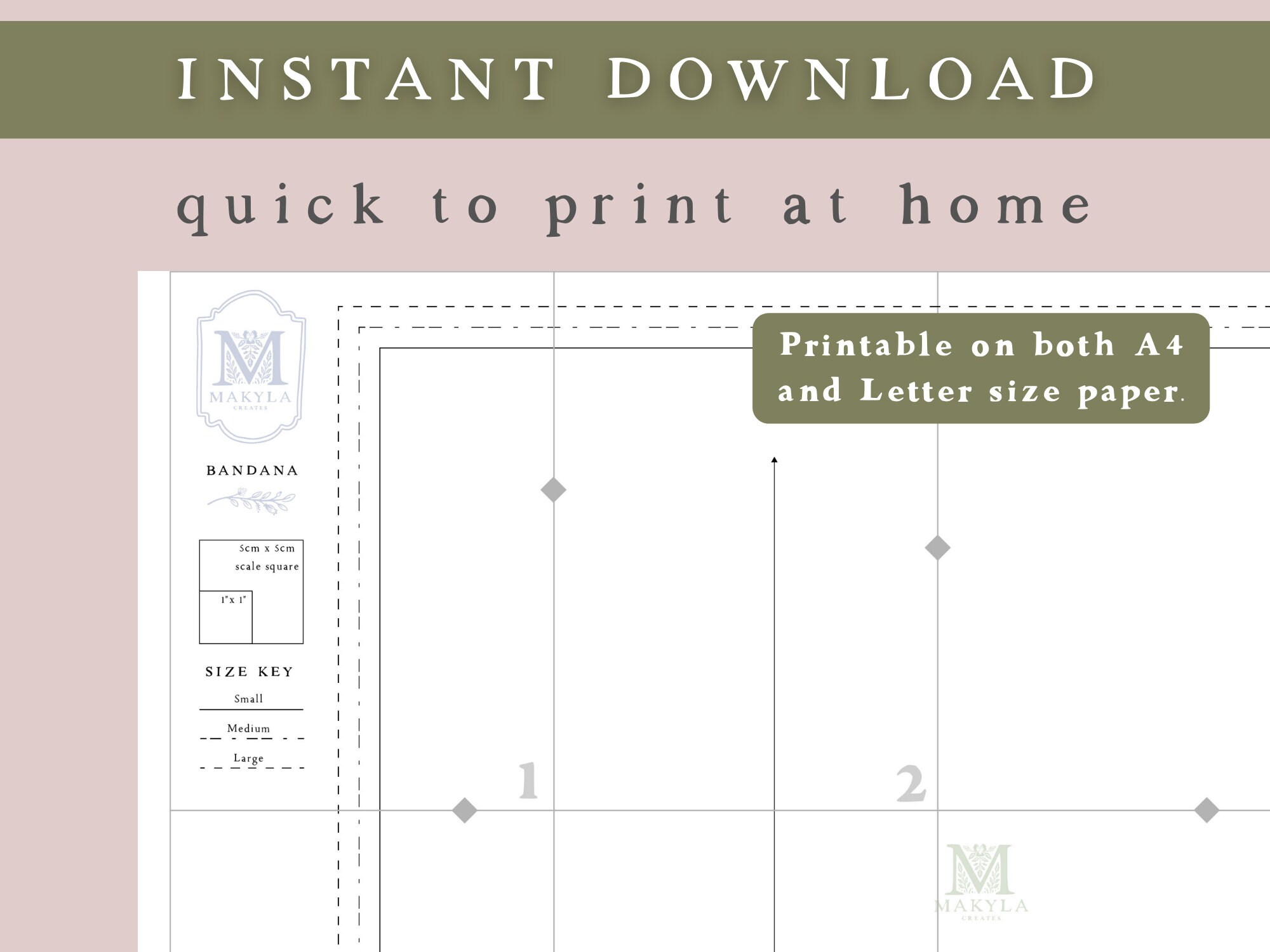 Bandana PDF Sewing Pattern - Etsy