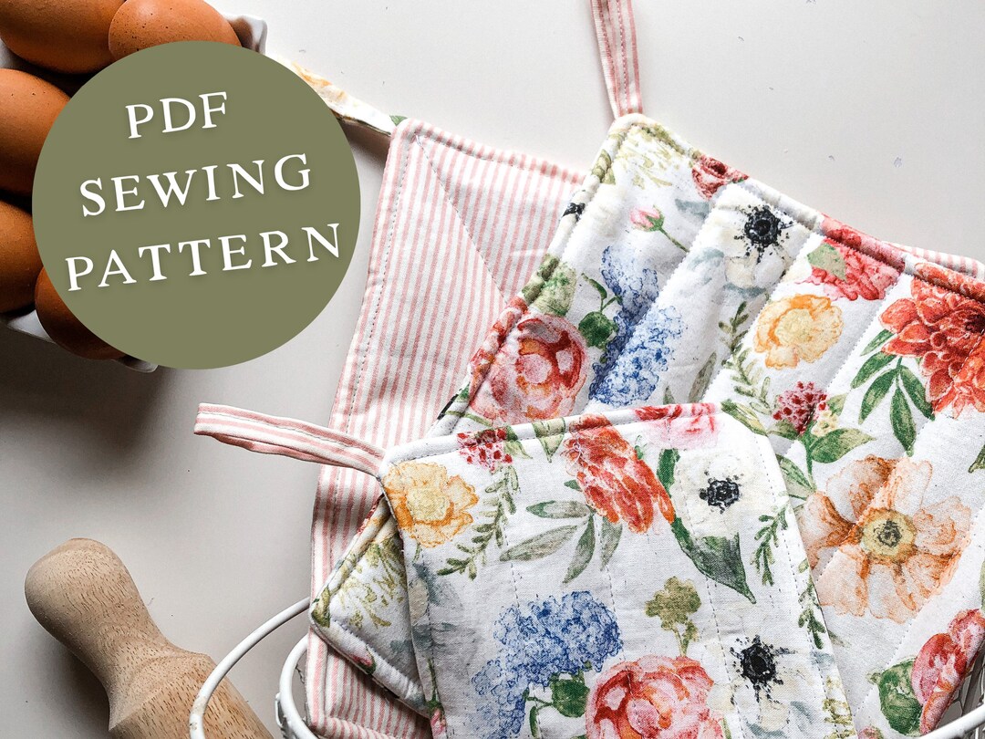 Pot Holders PDF Sewing Pattern - 3 Sizes Included (15cm, 20cm, 25cm) - Etsy