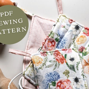 Pot Holders PDF Sewing Pattern - 3 sizes included (15cm, 20cm, 25cm)