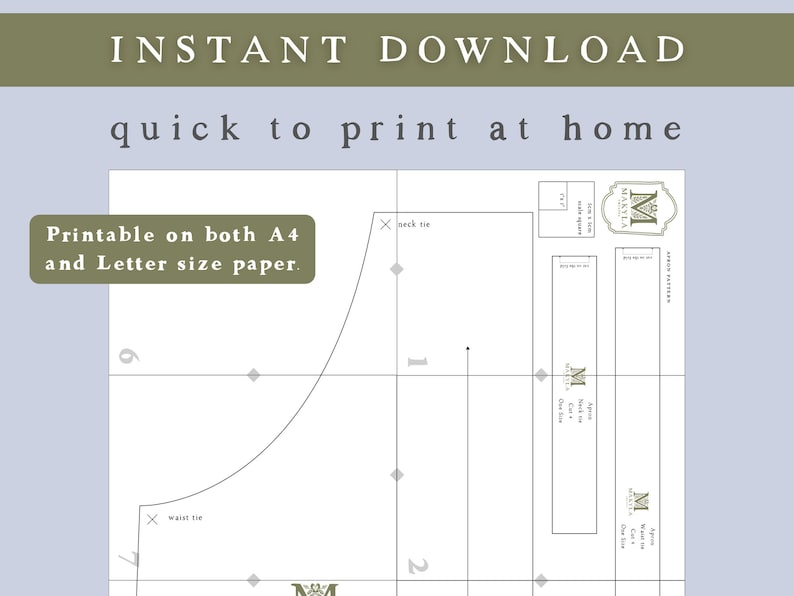 Reversible Apron PDF Sewing Pattern image 2