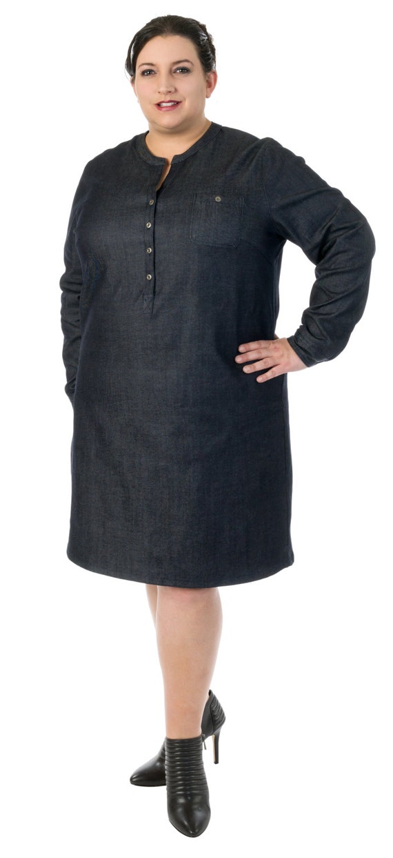 plus size stretch denim dress