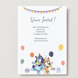 ▷ Invitación Digital Feliz Cumpleaños Bluey y Bingo