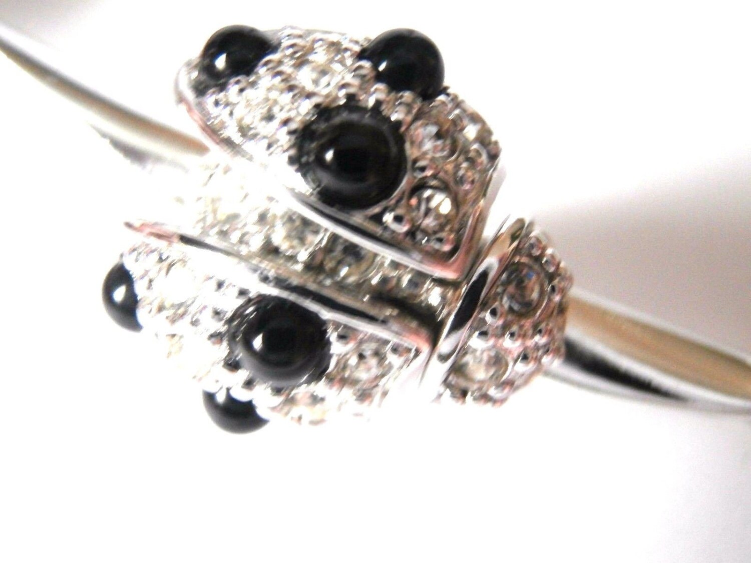 Christian Dior Signed Pin Brooch Rhodium Plated Ladybug on Branch