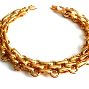 Christian Dior Signed Gold Plated Link Bracelet