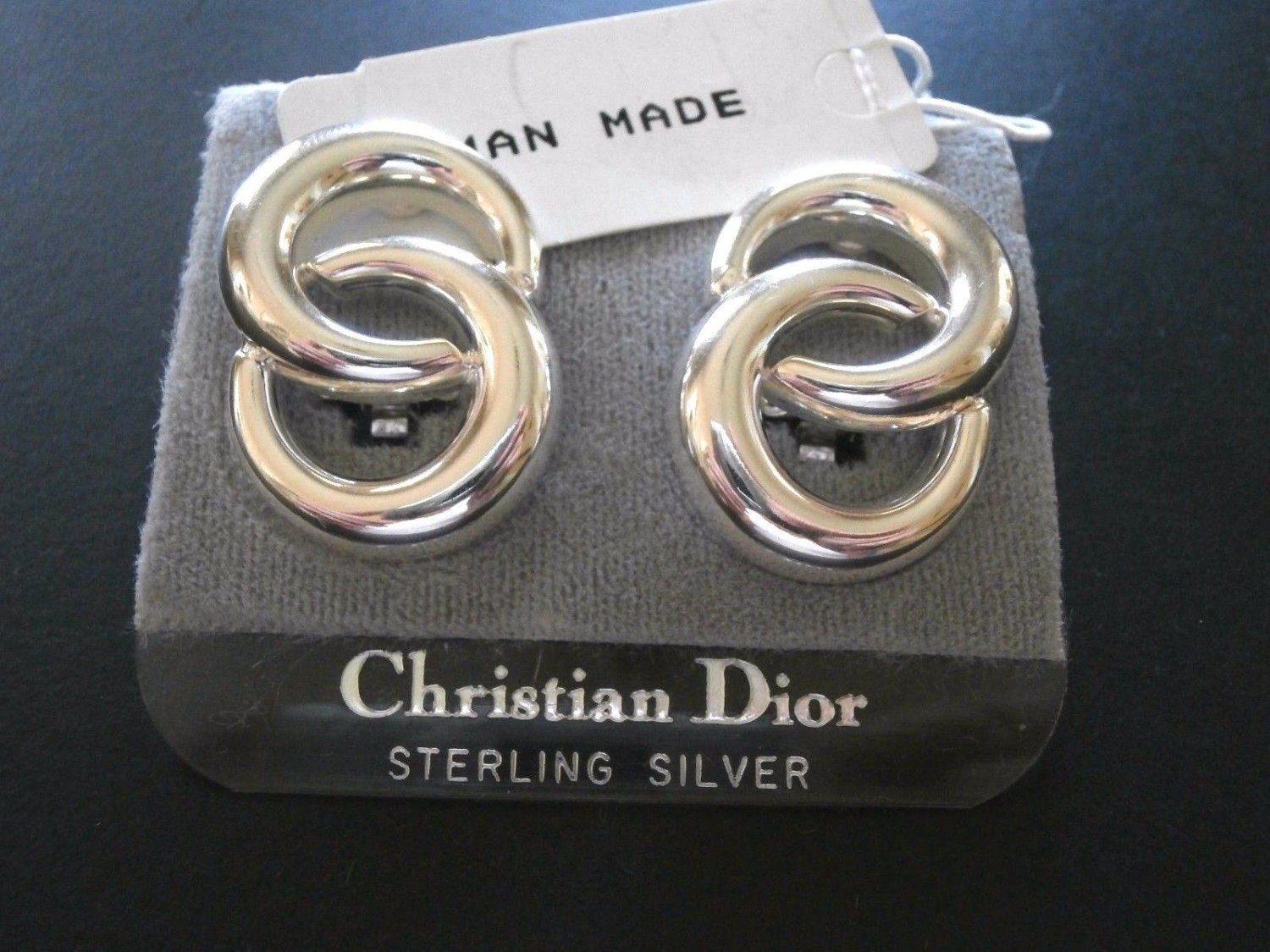 dior silver earrings