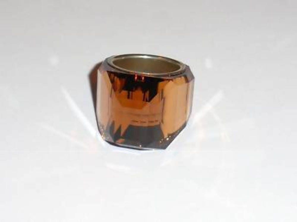 Daniel Swarovski Signed Paris Crystal Ring Glacier Topaz XS