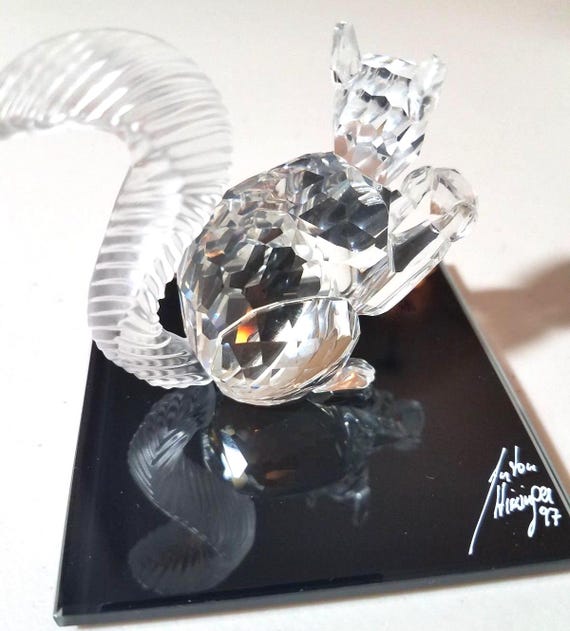 Swarovski Crystal 10th Anniversary Squirrel With Mirror MIB COA - Etsy