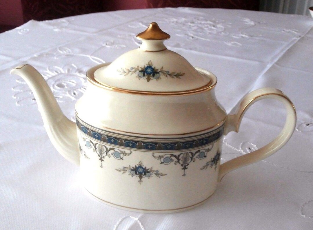 Minton Grasmere Blue Large Tea Pot Bone China Made in England Etsy UK