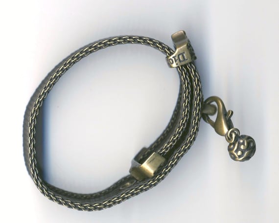 Christian Dior Signed Bracelet Gunmetal "Belt" b… - image 3
