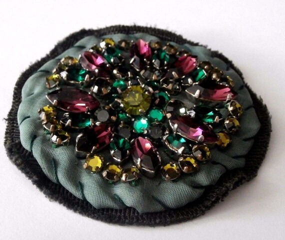 Prada Signed Brooch Pin Runway Fall Swarovski Crystals in