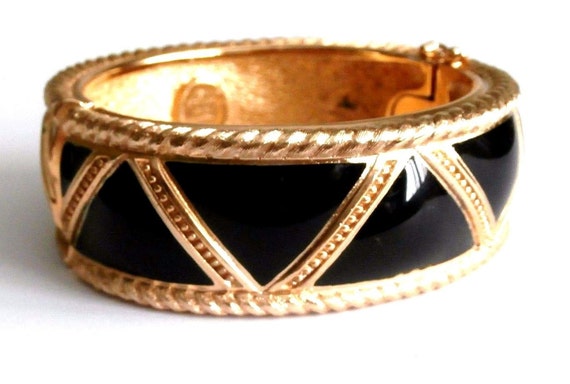 Christian Dior Signed Gold Plated Bracelet with B… - image 1