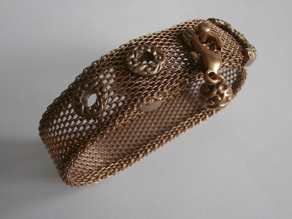 Christian Dior Signed Bracelet Antique Gold-tone … - image 2