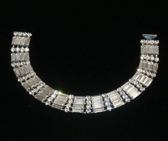 Christian Dior Signed Bracelet Rhodium Plated Set… - image 1