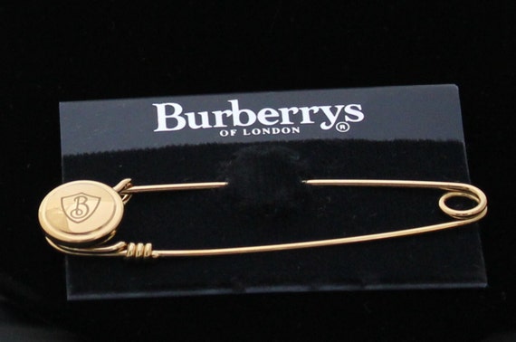 Signed Burberrys of London Pin Brooch Gold Plated… - image 1