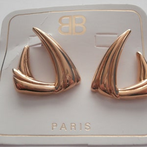 Balenciaga Paris Gold Tone Post Earrings for Pierced Ears Only