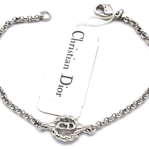Christian Dior Symbol Bracelet Gold-plated Chain With CD - Etsy