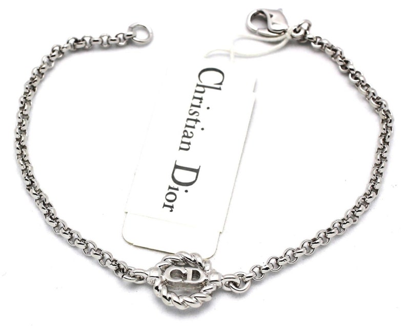 Authentic Christian Dior Bracelet Rhodium Plated Chain With Etsy