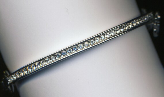 Christian Dior Signed Bracelet Rhodium Plated wit… - image 2