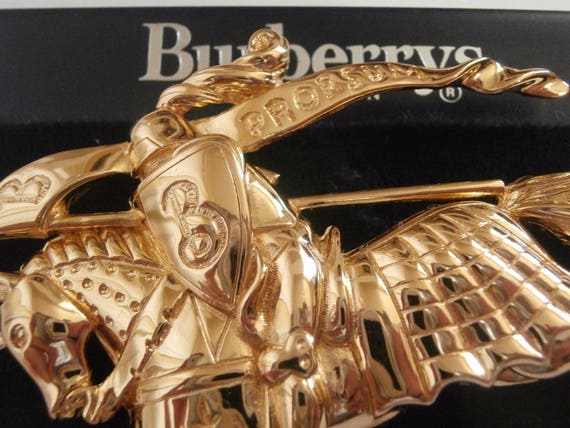 Burberrys of London Equestrian Knight FIRST LOGO Pin Brooch Burberrys of London Equestrian Knight FIRST LOGO Pin Brooch
