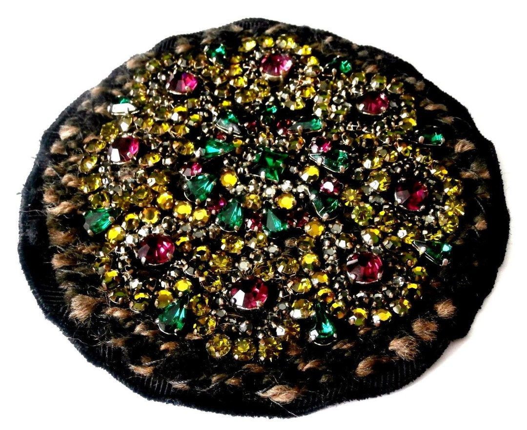 Prada Signed Brooch Pin Runway Fall W/swarovski Crystals 5 1